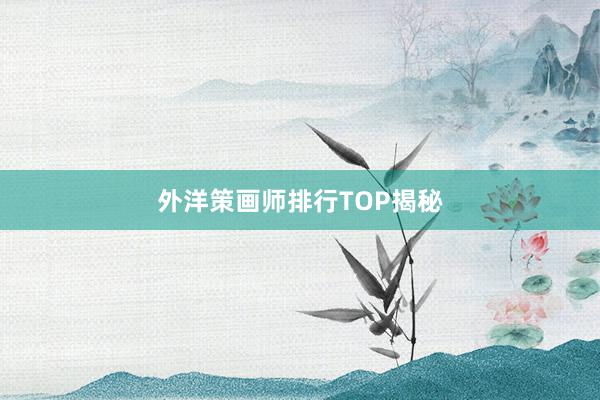 外洋策画师排行TOP揭秘
