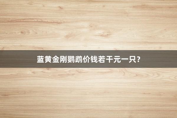 蓝黄金刚鹦鹉价钱若干元一只？